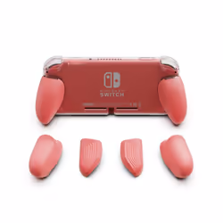 Skull & Co. GripCase Lite Protective Case Cover Shell with Replaceable Grips for Nintendo Switch Lite - Coral