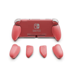 Skull & Co. GripCase Lite Protective Case Cover Shell with Replaceable Grips for Nintendo Switch Lite - Coral