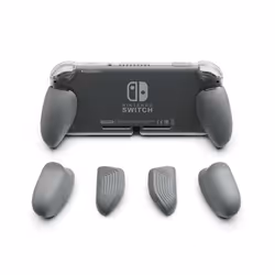 Skull & Co. GripCase Lite Protective Case Cover Shell with Replaceable Grips for Nintendo Switch Lite - Gray