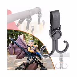 Portable Baby Stroller Double Hooks Shopping Cart Hanging Bag Hanging Buckles Organizer Car Back Seat Hook Universal Accessories - 1Pcs Double Hook