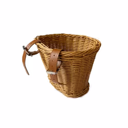 Stroller Front Basket for Kids Bike Scooter Woven Rattan Bag Waterproof Durable Handmade Storage Basket Detachable Baggage - Hook