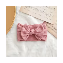 Lovely Newborn Baby Headband For Girls Elastic Knit Children Turban Baby Bows Soft Nylon Kids Headwear Hair Accessories - 25