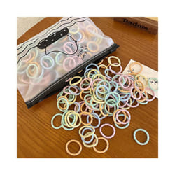 Set Kids Hair Accessories for Girls High Elastic Solid Hairband Baby Rubber Hair Bands Cute Children's Ropes Ties - 50PCS- B1