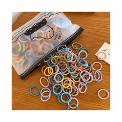 Set Kids Hair Accessories for Girls High Elastic Solid Hairband Baby Rubber Hair Bands Cute Children's Ropes Ties - 50PCS- B2