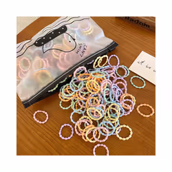 Set Kids Hair Accessories for Girls High Elastic Solid Hairband Baby Rubber Hair Bands Cute Children's Ropes Ties - 50PCS- B3
