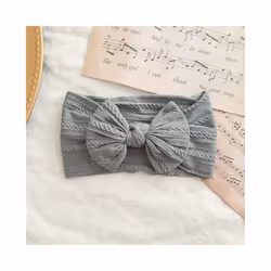 Lovely Newborn Baby Headband For Girls Elastic Knit Children Turban Baby Bows Soft Nylon Kids Headwear Hair Accessories - 15