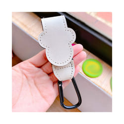 New Cartoon PU Leather Baby Bag Stroller Hook Rotatable Cart Organizer Pram Hook Pram Rotate 360 Degree Stroller Accessories - Beige