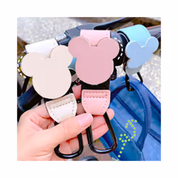 New Cartoon PU Leather Baby Bag Stroller Hook Rotatable Cart Organizer Pram Hook Pram Rotate 360 Degree Stroller Accessories - Beige