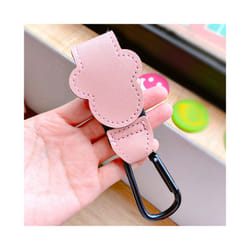 New Cartoon PU Leather Baby Bag Stroller Hook Rotatable Cart Organizer Pram Hook Pram Rotate 360 Degree Stroller Accessories - Pink