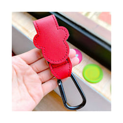New Cartoon PU Leather Baby Bag Stroller Hook Rotatable Cart Organizer Pram Hook Pram Rotate 360 Degree Stroller Accessories - Red