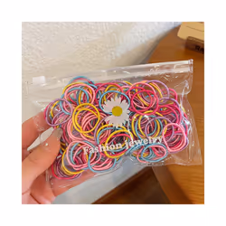 Set Kids Hair Accessories for Girls High Elastic Solid Hairband Baby Rubber Hair Bands Cute Children's Ropes Ties - 100PCS- A ...