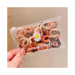 Set Kids Hair Accessories for Girls High Elastic Solid Hairband Baby Rubber Hair Bands Cute Children's Ropes Ties - 50PCS-A12