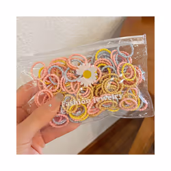 Set Kids Hair Accessories for Girls High Elastic Solid Hairband Baby Rubber Hair Bands Cute Children's Ropes Ties - 100PCS- A ...