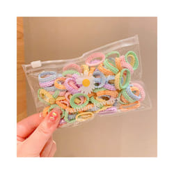 Set Kids Hair Accessories for Girls High Elastic Solid Hairband Baby Rubber Hair Bands Cute Children's Ropes Ties - 50PCS-A16