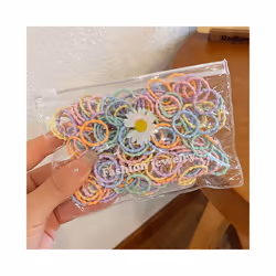 Set Kids Hair Accessories for Girls High Elastic Solid Hairband Baby Rubber Hair Bands Cute Children's Ropes Ties - 100PCS- A ...
