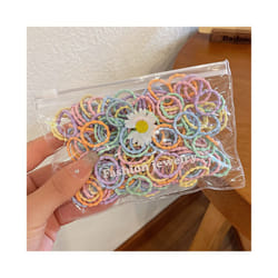 Set Kids Hair Accessories for Girls High Elastic Solid Hairband Baby Rubber Hair Bands Cute Children's Ropes Ties - 100PCS- A3