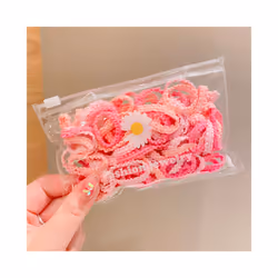 Set Kids Hair Accessories for Girls High Elastic Solid Hairband Baby Rubber Hair Bands Cute Children's Ropes Ties - 50PCS-A19
