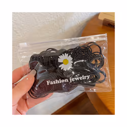 Set Kids Hair Accessories for Girls High Elastic Solid Hairband Baby Rubber Hair Bands Cute Children's Ropes Ties - 100PCS- A ...