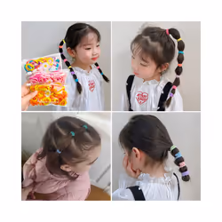 Set Kids Hair Accessories for Girls High Elastic Solid Hairband Baby Rubber Hair Bands Cute Children's Ropes Ties - 50PCS-A14