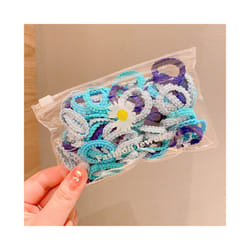 Set Kids Hair Accessories for Girls High Elastic Solid Hairband Baby Rubber Hair Bands Cute Children's Ropes Ties - 50PCS-A21