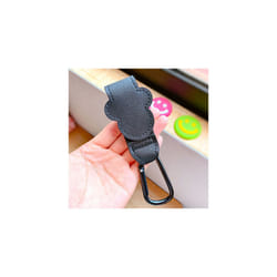 New Cartoon PU Leather Baby Bag Stroller Hook Rotatable Cart Organizer Pram Hook Pram Rotate 360 Degree Stroller Accessories - black