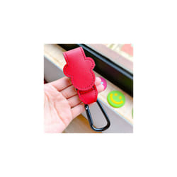 New Cartoon PU Leather Baby Bag Stroller Hook Rotatable Cart Organizer Pram Hook Pram Rotate 360 Degree Stroller Accessories - Red