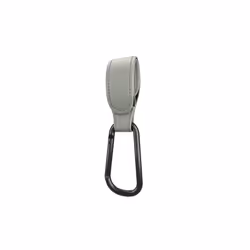 Convenient Baby Stroller Hooks Clips Stroller Accessories Aluminum Alloy Carabiner for Hanging Diaper Bags PU Leather - Grey