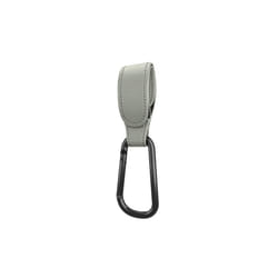 Convenient Baby Stroller Hooks Clips Stroller Accessories Aluminum Alloy Carabiner for Hanging Diaper Bags PU Leather - Grey