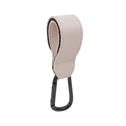 1PC PU Leather Baby Bag Stroller Hook Rotatable Cart Organizer Metal Pram Hook Pram Rotate 360 Degree Stroller Accessories - Cream Pink