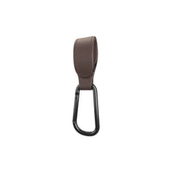 Convenient Baby Stroller Hooks Clips Stroller Accessories Aluminum Alloy Carabiner for Hanging Diaper Bags PU Leather - Coffee