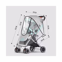 Universal Stroller Rain Cover Baby Car Weather Wind Sun Transparent Breathable Trolley Umbrella Raincoat Accessories - White