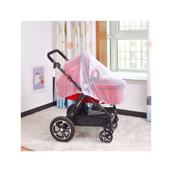 ) Zipper type fly protection accessories children's crib summer mesh carriage full cover mosquito net baby stroller trolley - White(Simple
