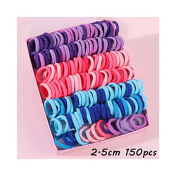 150PCS Children Hair Band Elastic Solid Color Baby Headband Kids Ponytail Holder Scrunchies Headwear Girls Hair Accessories - 150pcs purple pink