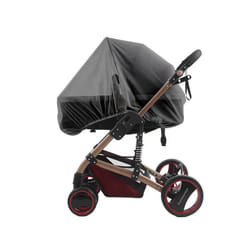 ) Zipper type fly protection accessories children's crib summer mesh carriage full cover mosquito net baby stroller trolley - Black(Simple