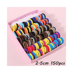 150PCS Children Hair Band Elastic Solid Color Baby Headband Kids Ponytail Holder Scrunchies Headwear Girls Hair Accessories - 150pcs bright