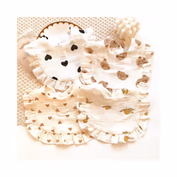 Newborn Bibs Infant Burp Cloths Baby Stuff Feeding Drool Bandana Saliva Towel Toddler Ruffle Floral Bib Baby Accessories - 5, One Size