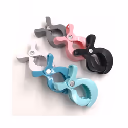 2pcs Baby Stroller Clamp Alligator Clip Pram Peg Portable Stroller Hook Baby Car Seat Clips Toddler Baby Stroller Accessories - grey