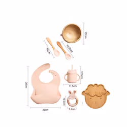 Wooden Dinner Plate Feeding Supplies Bamboo Baby Tableware Silicone Suction Plate Bowl BPA Free Baby Stuff Newborn Accessorie ...