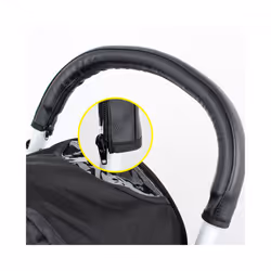 Baby Stroller Leather Handle Covers Trolley Armrest Protective Case Baby Cart Zipper Protector Cover Pushchair Accessories - 1PC Black