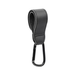 1PC PU Leather Baby Bag Stroller Hook Rotatable Cart Organizer Metal Pram Hook Pram Rotate 360 Degree Stroller Accessories - Black