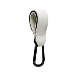1PC PU Leather Baby Bag Stroller Hook Rotatable Cart Organizer Metal Pram Hook Pram Rotate 360 Degree Stroller Accessories - White