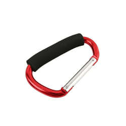 Large Carabiner Stroller Hooks Organizer Aluminum D Ring Spring Snap Keychain Clip Carry Handle for Hanging Purses Shopping - red