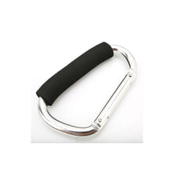 Large Carabiner Stroller Hooks Organizer Aluminum D Ring Spring Snap Keychain Clip Carry Handle for Hanging Purses Shopping - white