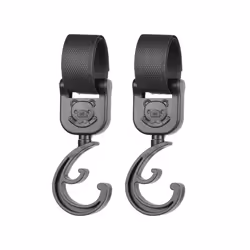 1Pair Baby Pram Hooks Rotate 360 Degree Stroller Carriage Storage Bag Hooks Universal Hanger Stroller Accessories - Black 2P ...