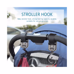 1Pair Baby Pram Hooks Rotate 360 Degree Stroller Carriage Storage Bag Hooks Universal Hanger Stroller Accessories - Black  2Pcs