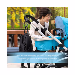 1Pair Baby Pram Hooks Rotate 360 Degree Stroller Carriage Storage Bag Hooks Universal Hanger Stroller Accessories - Black  2Pcs