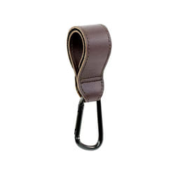 1PC PU Leather Baby Bag Stroller Hook Rotatable Cart Organizer Metal Pram Hook Pram Rotate 360 Degree Stroller Accessories - Coffee