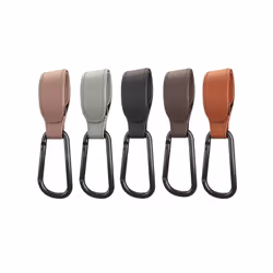 1PC PU Leather Baby Bag Stroller Hook Rotatable Cart Organizer Metal Pram Hook Pram Rotate 360 Degree Stroller Accessories - Coffee