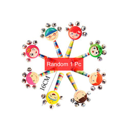 Wooden Instruments Baby Stroller Accessories Toys Portable Pacify Baby Orff Kids Percussion Instrument Gifts TMZ - 1Pc Smile rattle