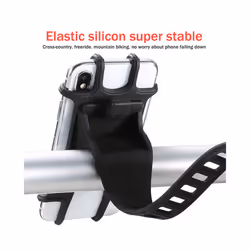 Universal stroller Baby Stroller Accessories  Silicone Phone Holder Mobile Phone Holder for pram Moto Bicycle GPS Mount - Black